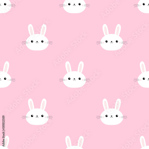 Lovely hand-drawn Easter seamless pattern  cute doodle eggs  pastel color  bunny  great for textiles  banners  wallpaper  wrapping - vector design Happy Easter Egg Hunt 