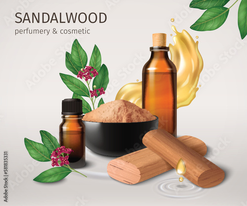 Sandalwood Realistic Perfumery Background