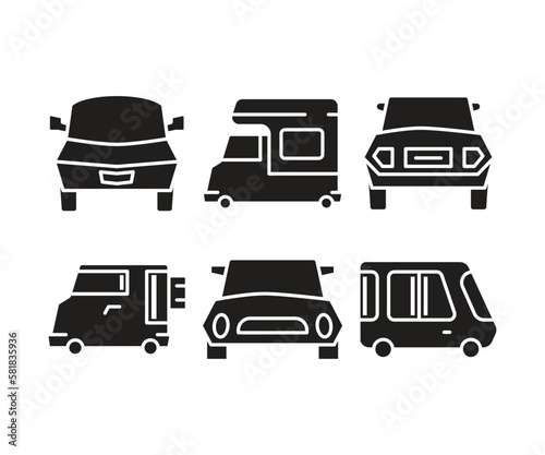 car and transportation icons set vector illustration