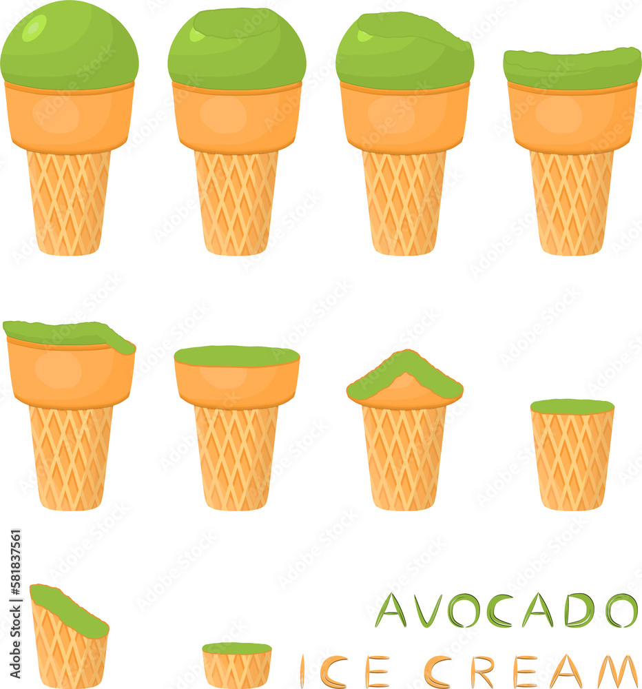 Big set various sweet tasty natural ice cream Big set various sweet tasty natural ice cream