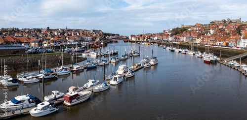 Aerial view of the Marina at the Yorkshire coastal town of Whitby © teamjackson