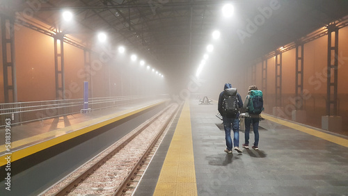 Boryspil Railway Station in the fog