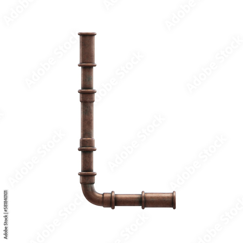 Copper Pipes 3D Alphabet or Lettering - View 1