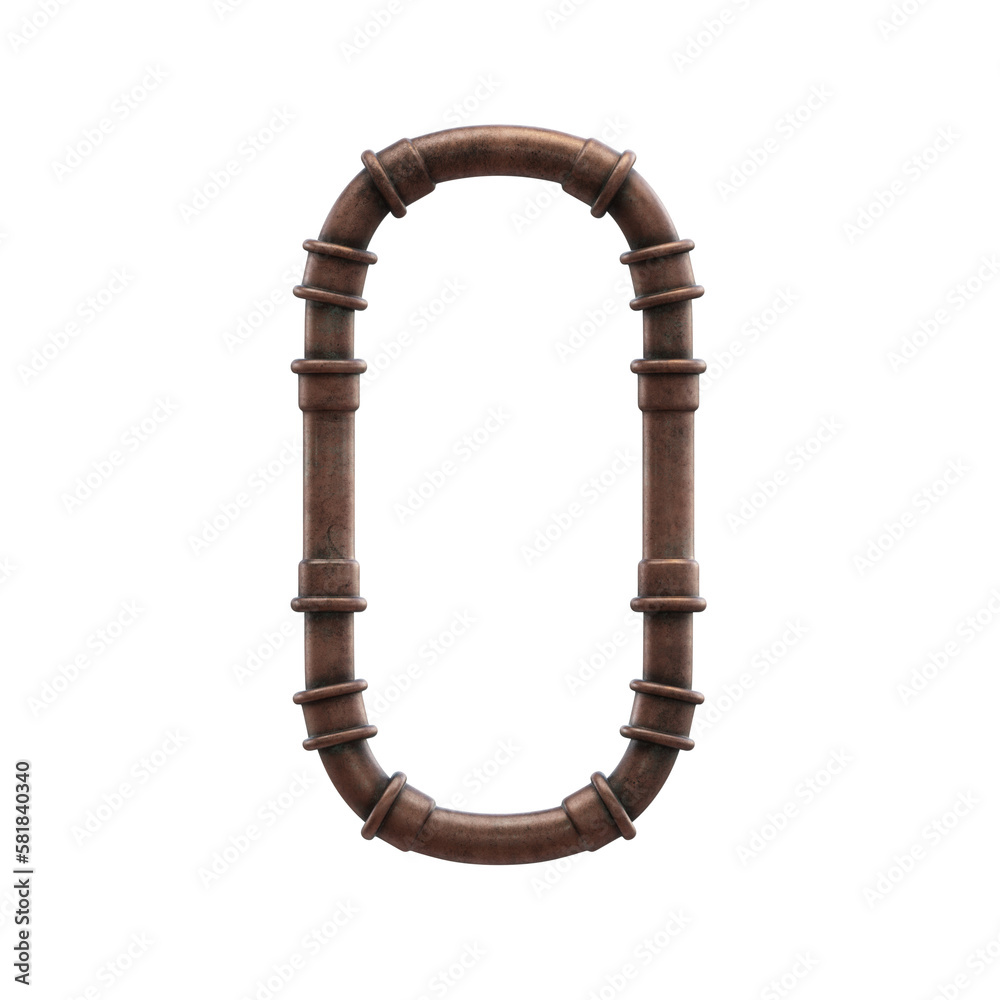 Copper Pipes 3D Alphabet or Lettering - View 1 Copper Pipes 3D Alphabet or Lettering - View 1