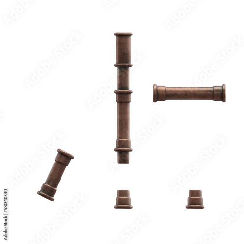 Copper Pipes 3D Alphabet or Lettering - View 1