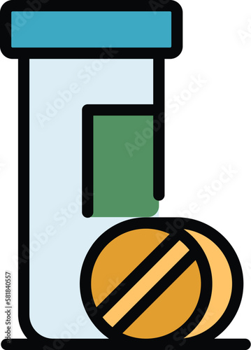 Effervescent drugs icon. Outline effervescent drugs vector icon for web design isolated on white background color flat