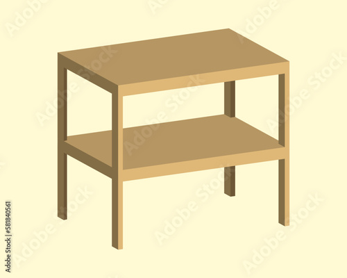 Double layer table vector design. 3d isometric table design concept.