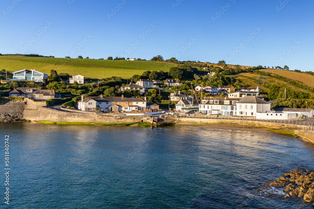 A summer morning at Portmellon, a picturesque small coastal village near Mevagissey in Cornwall.