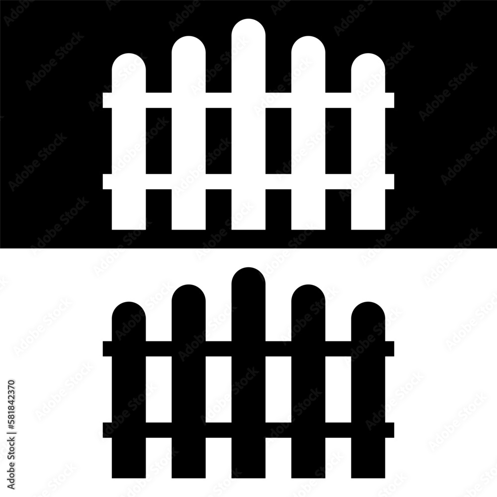 black and white fence icon in trendy flat design black and white fence icon in trendy flat design