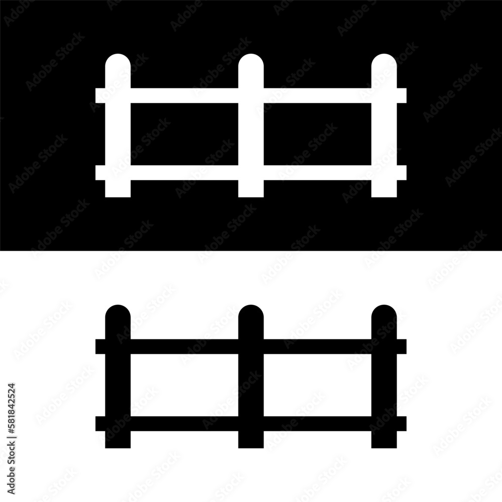 black and white fence icon in trendy flat design black and white fence icon in trendy flat design