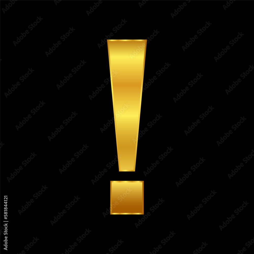 exlamation mark symbol in gold color exlamation mark symbol in gold color