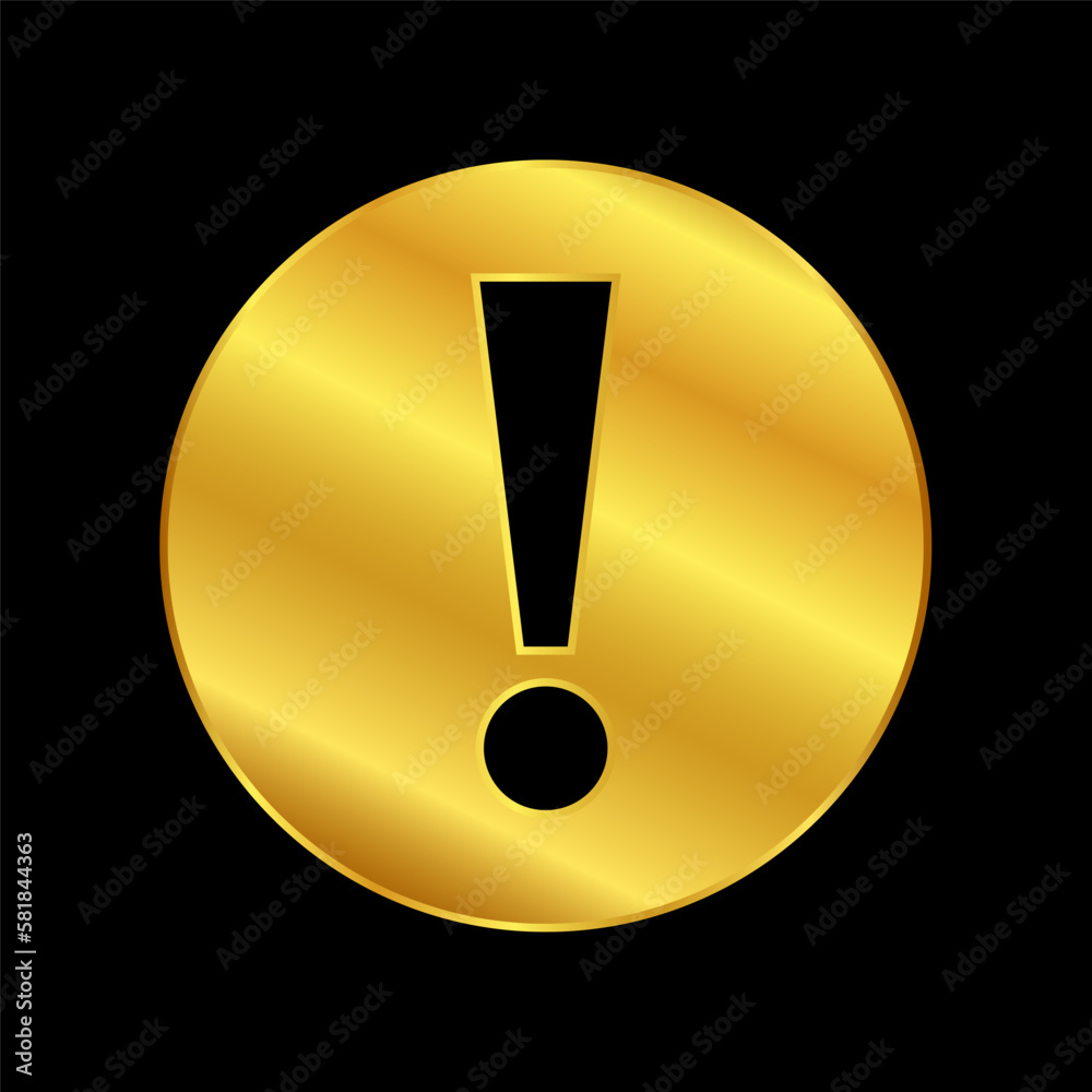 exlamation mark symbol in gold color exlamation mark symbol in gold color