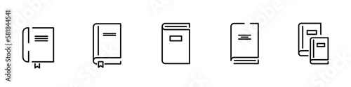 Open book icon pictogram set illustration