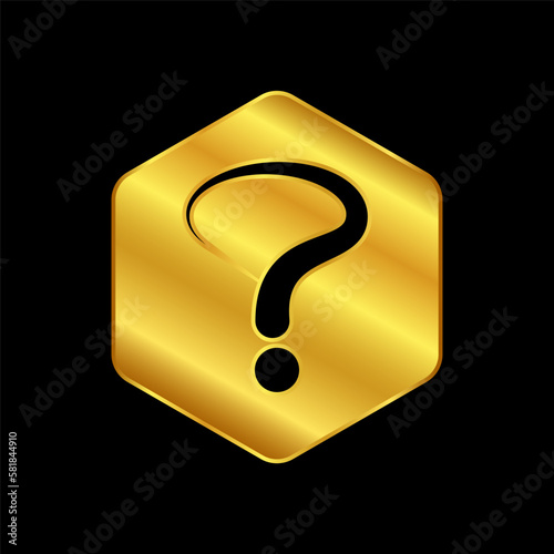 guestion mark symbol in gold color photo