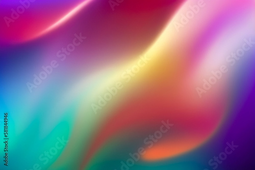 Vibrant Color Gradient Abstract Illustration: Modern Retro Design with Smooth Curves and Soft Texture for Wallpaper and Poster Templates - Blue, Purple, Red, Yellow and Orange