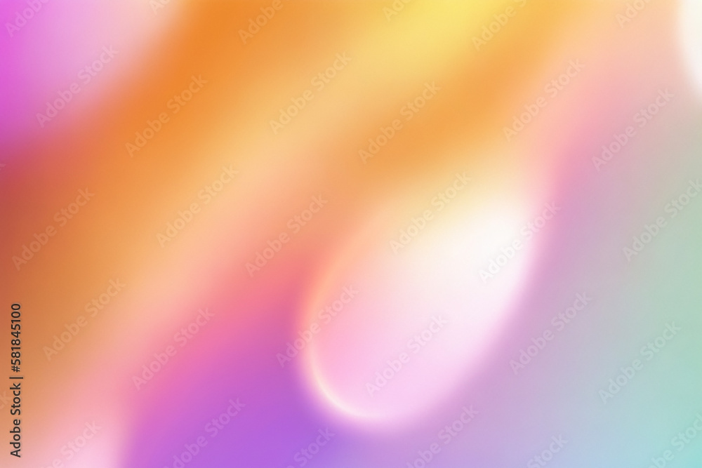 Vibrant Color Gradient Abstract Illustration: Modern Retro Design with Smooth Curves and Soft Texture for Wallpaper and Poster Templates - Blue, Purple, Red, Yellow and Orange