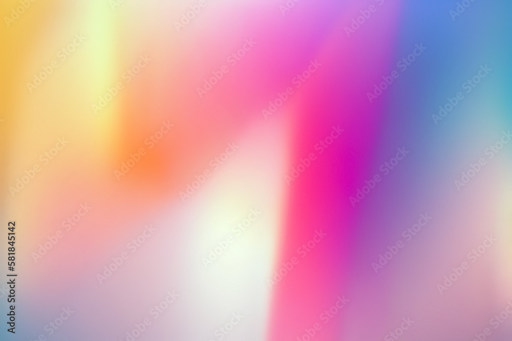 Vibrant Color Gradient Abstract Illustration: Modern Retro Design with Smooth Curves and Soft Texture for Wallpaper and Poster Templates - Blue, Purple, Red, Yellow and Orange