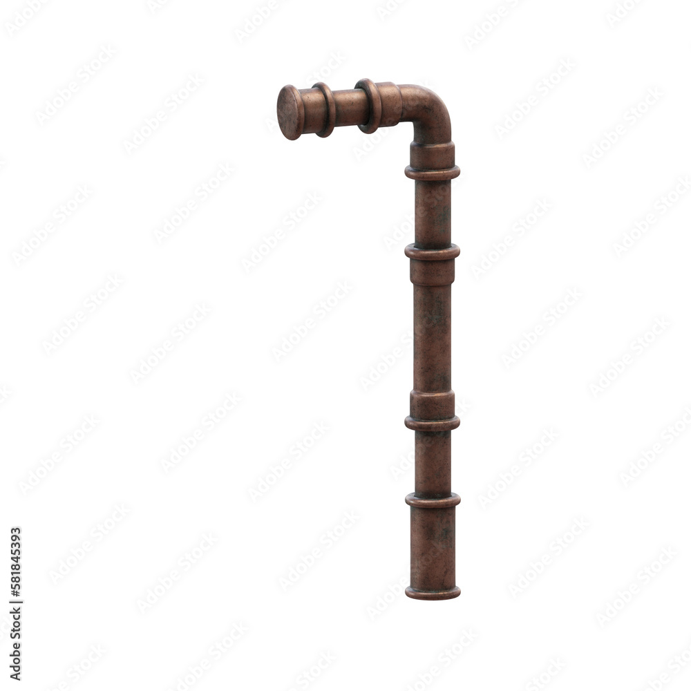 Copper Pipes 3D Alphabet or Lettering - View 2 Copper Pipes 3D Alphabet or Lettering - View 2