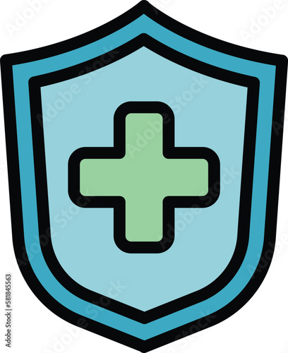 Immune system icon. Outline immune system vector icon for web design isolated on white background color flat