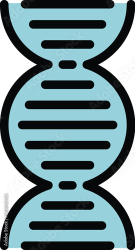 Dna system icon. Outline dna system vector icon for web design isolated on white background color flat