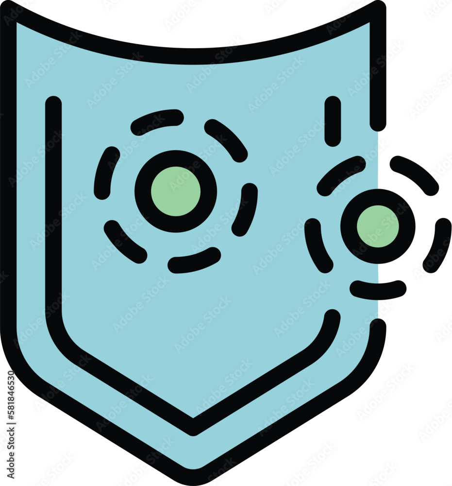 Medical shield icon. Outline Medical shield vector icon for web design isolated on white background color flat Medical shield icon. Outline Medical shield vector icon for web design isolated on white background color flat
