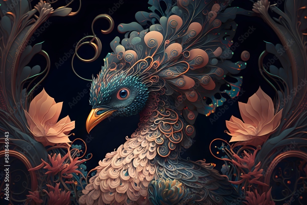Obraz premium peacock head close up