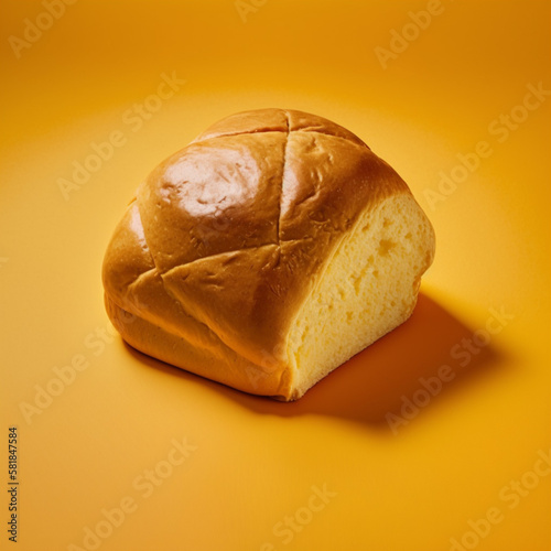 milk bread yellow background 