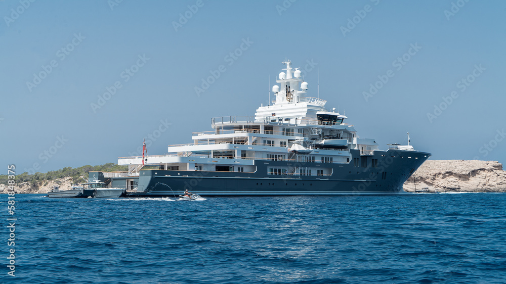 Giant Luxury yacht on the sea
