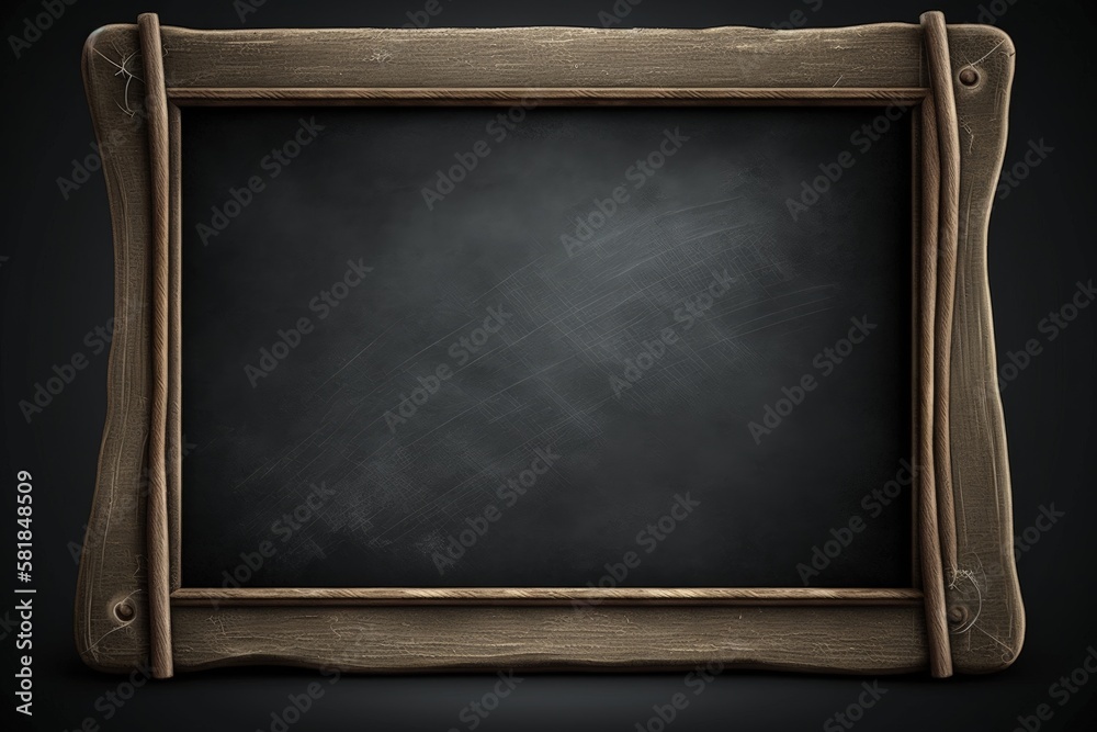 Fototapeta premium Blackboard illustration, concept of education, creativity, background. Generative AI
