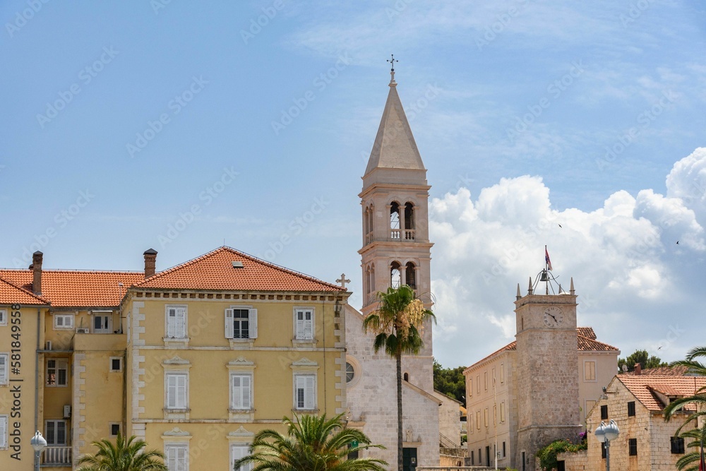 St. Lawrence's cathedral against the beautiful sky in Tagira, Croatia