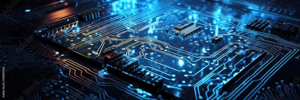 Abstract Circuit Board Background with Room for Text (created with Generative AI) Abstract Circuit Board Background with Room for Text (created with Generative AI)