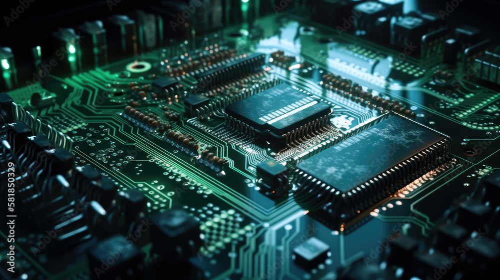 Fototapeta premium Futuristic Technology Background with Text Space (created with Generative AI)