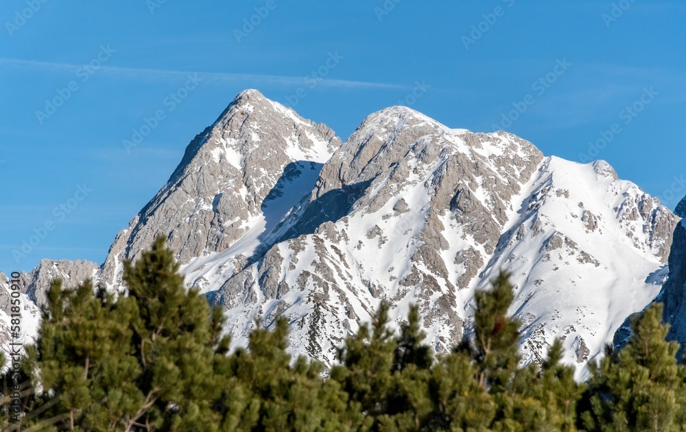 Mesmerizing shot of Mount Spik in the Julian alps in Slovenia