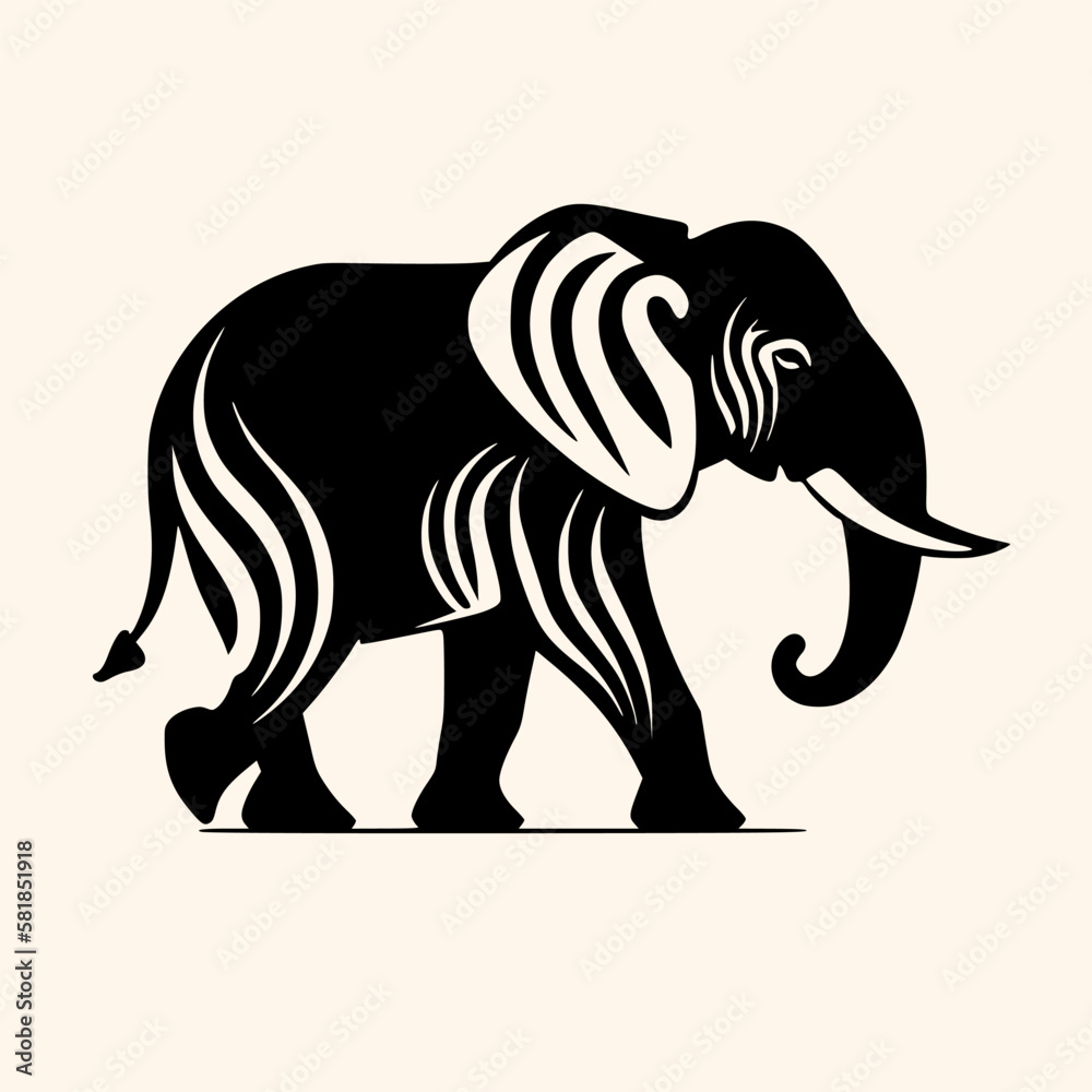 Obraz premium Elephant vector for logo or icon, drawing Elegant minimalist style,abstract style Illustration