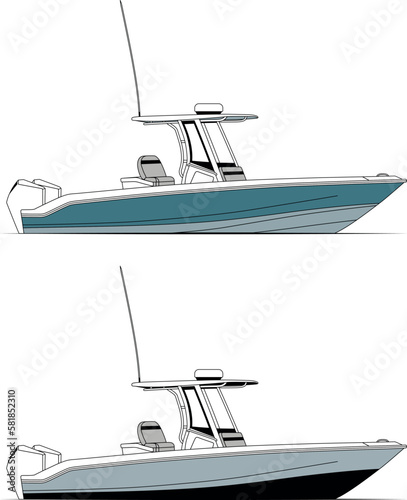 High quality yacht vector illustration, Which printable on various materials.