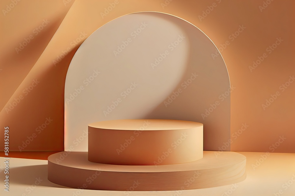 Elegant Design Beige Beauty Product Display With Copyspace Generative AI Elegant Design Beige Beauty Product Display With Copyspace Generative AI