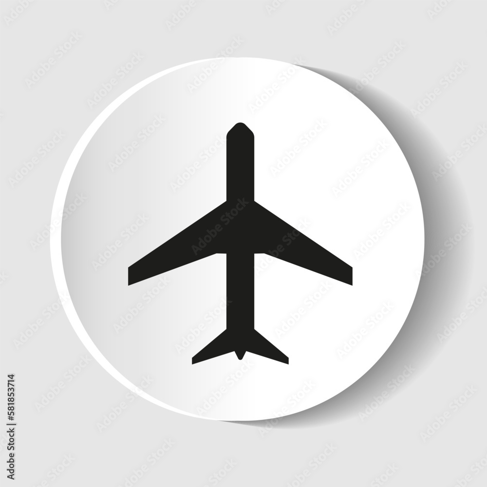 Plane, flight, airplane icon. Vector