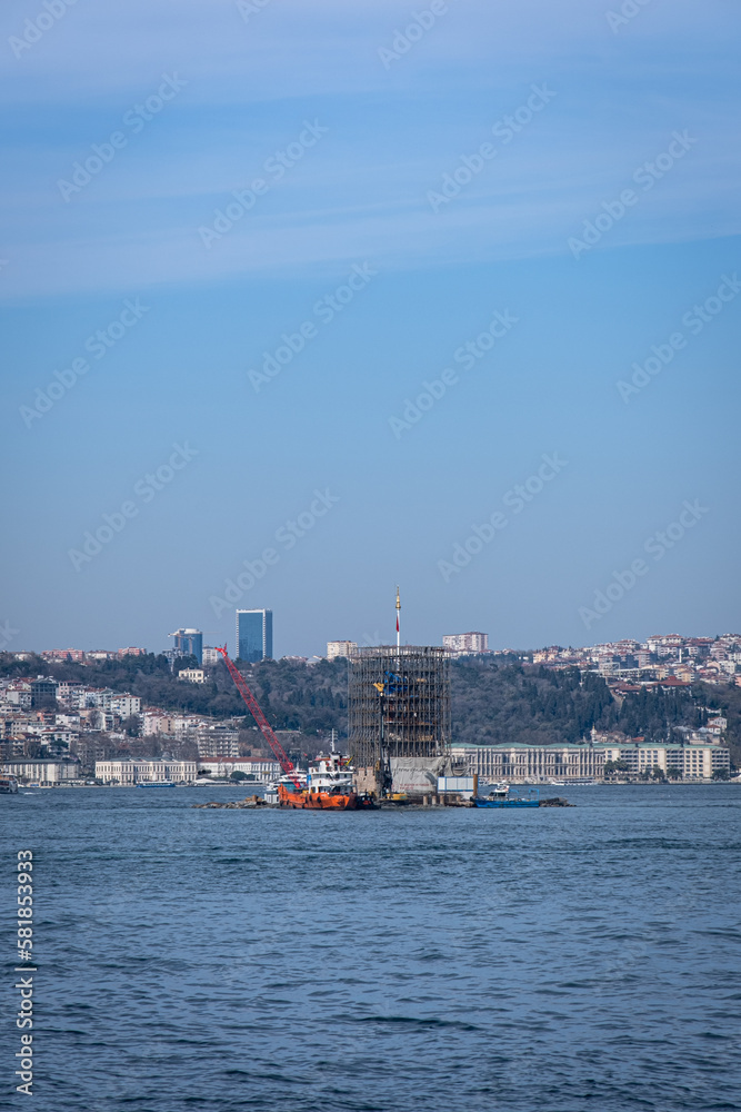 
Restoration and renovation work, which started in 2022, continues on the Maiden's Tower, which is one of the iconic historical monuments of Istanbul and Turkey.
Istanbul, Turkey, March 16, 2023
