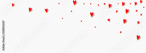 Pink Heart Vector Panoramic Transparent