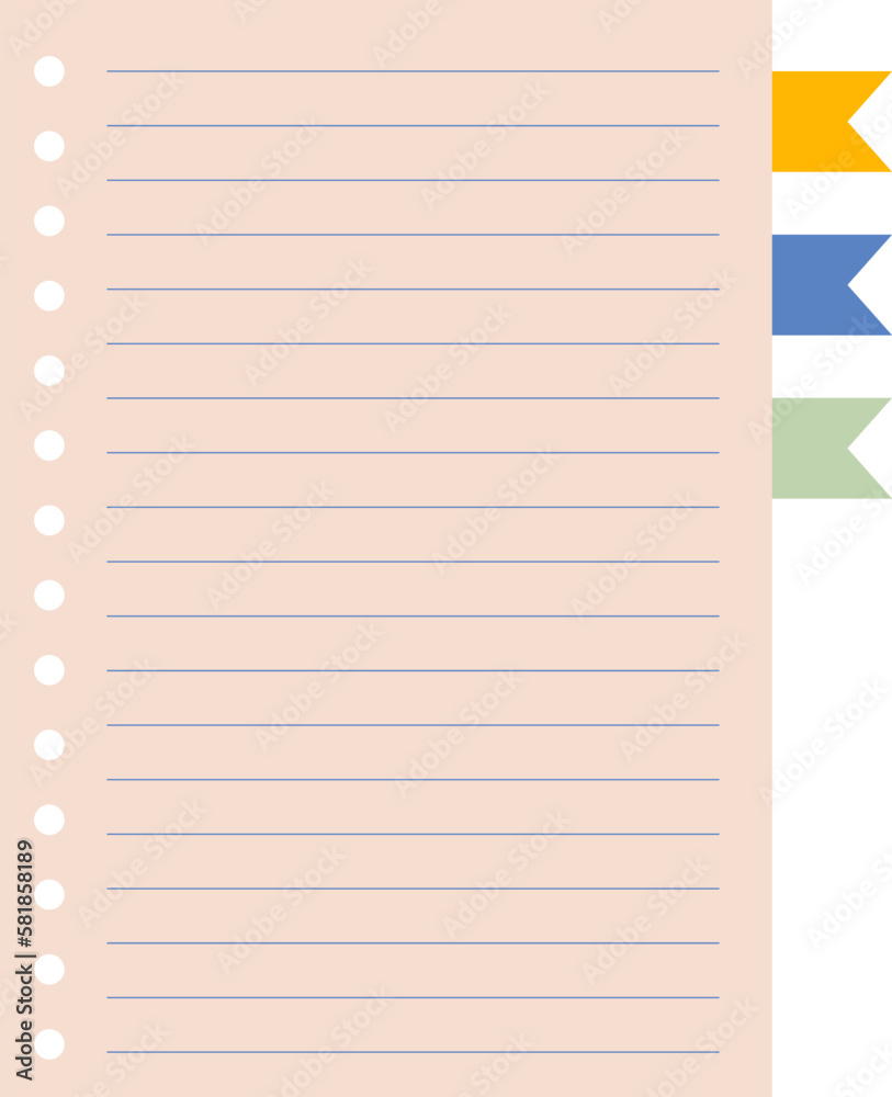 Beige Line Ruled Notebook Paper