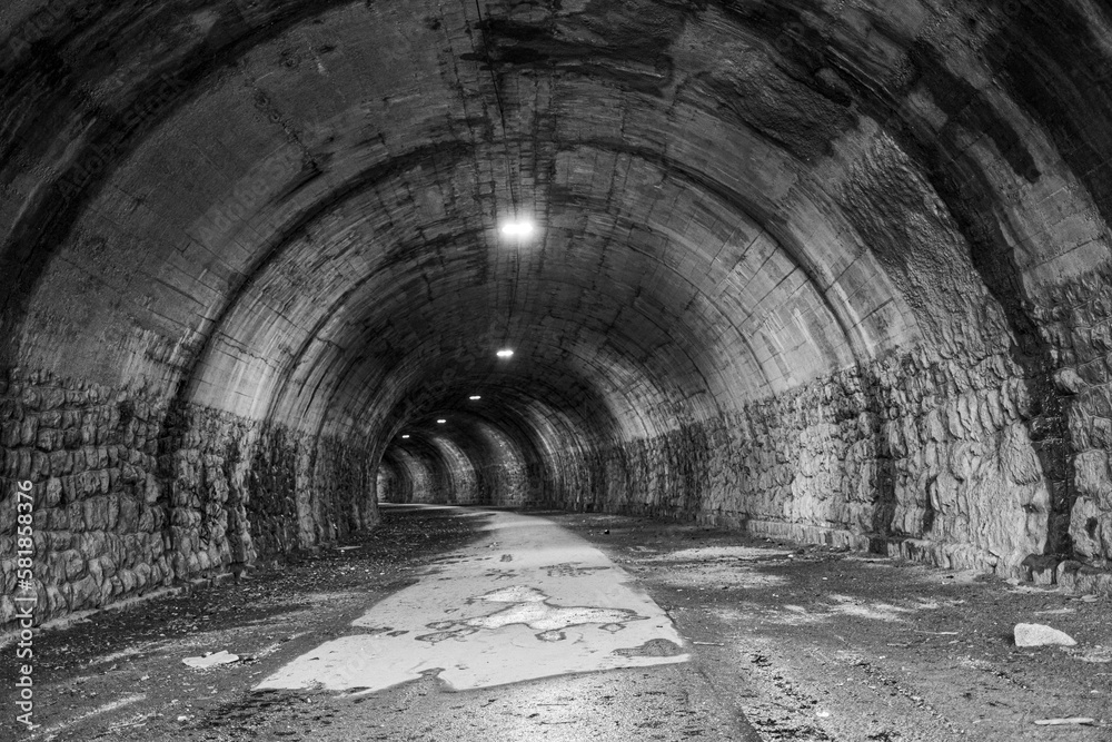 Abandoned tunnel, 2 world war, architecture, minimalism Stock Photo Adobe Stock