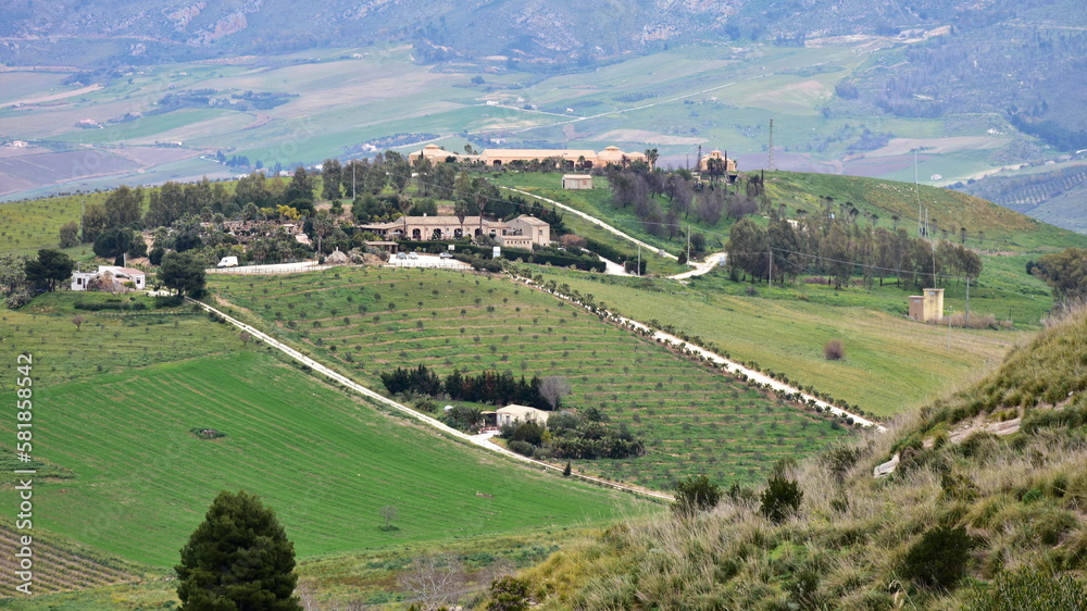 farming landscape in western part of Sicily,Italy