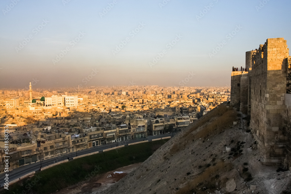 Aleppo city, view from the citadel. Aleppo before the war December 4, 2010