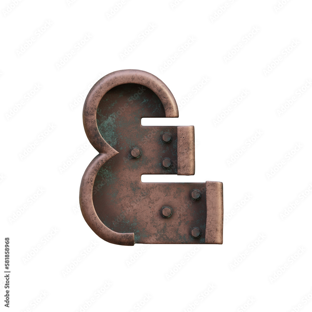 Steampunk Metal 3D Alphabet or Typography - View 1 Steampunk Metal 3D Alphabet or Typography - View 1