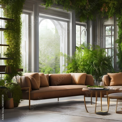 A living room with lots of plants and natural light2, Generative AI
