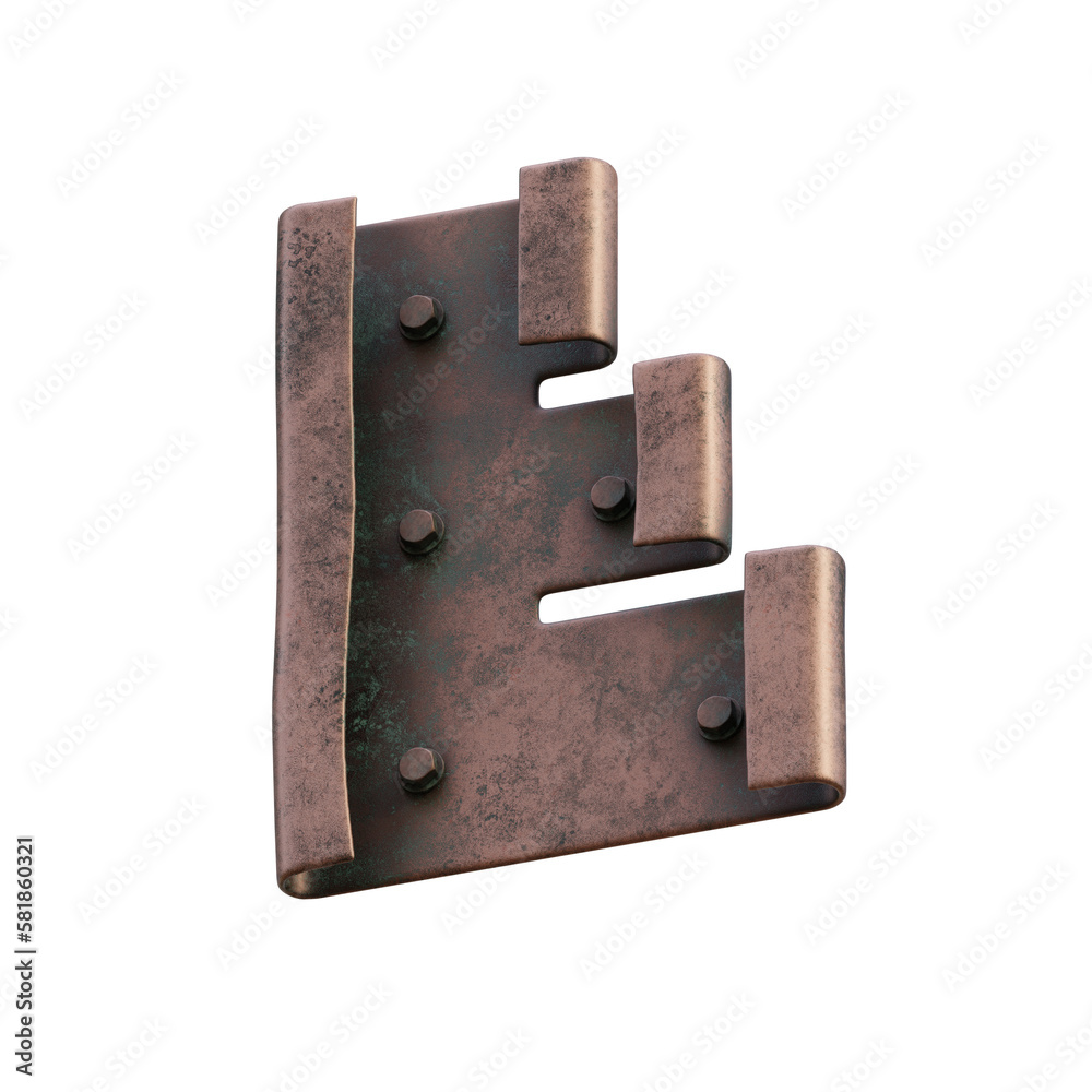 Steampunk Metal 3D Alphabet or Typography - View 2 Steampunk Metal 3D Alphabet or Typography - View 2