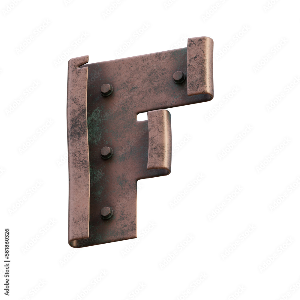 Steampunk Metal 3D Alphabet or Typography - View 2 Steampunk Metal 3D Alphabet or Typography - View 2