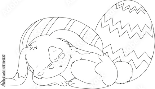 cute easter bunny with eggs