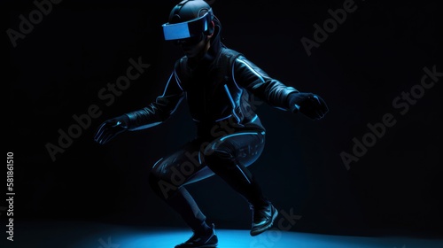 Man in a VR suit. Gen AI © Sparrowski