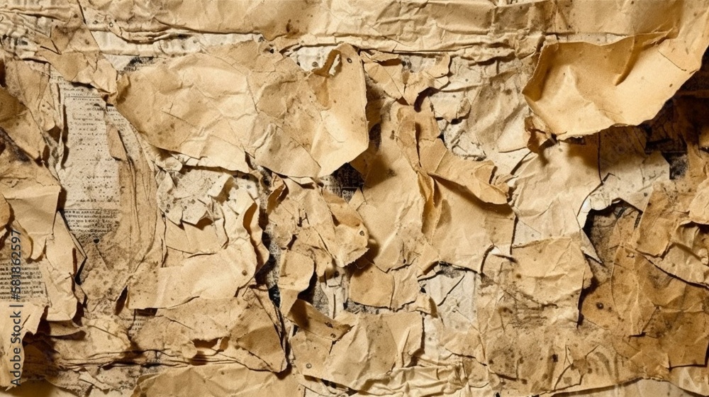 Old, torn paper with rough edges and creases Generative AI Old, torn paper with rough edges and creases Generative AI